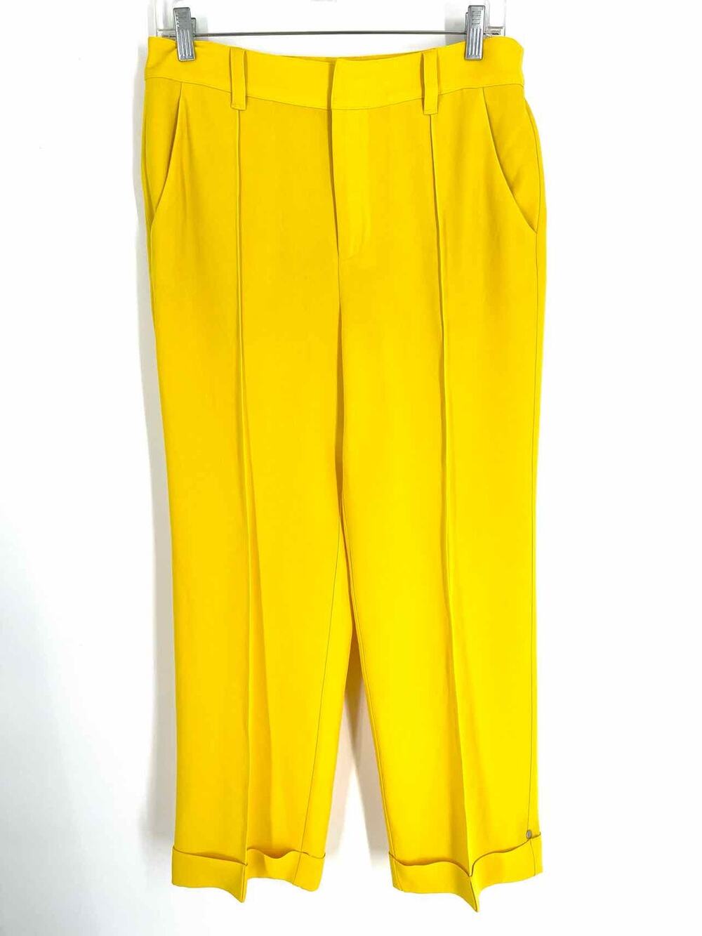 Cinq a Sept Size 6 Gold Paneled Designer Pants